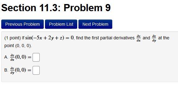 Solved Section 11.3: Problem 9 Previous Problem Problem List | Chegg.com