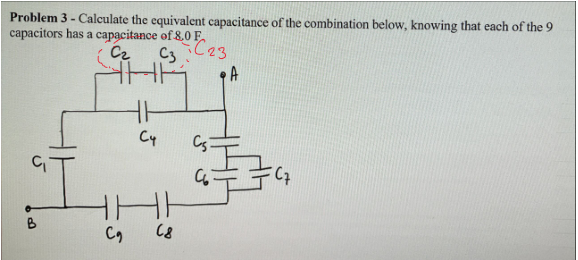 Solved Problem 3 - Calculate the equivalent capacitance of | Chegg.com
