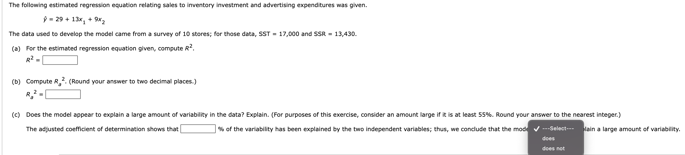 Solved The following estimated regression equation relating | Chegg.com