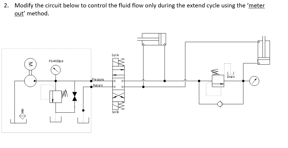 Solved Modify the circuit below to control the fluid flow | Chegg.com