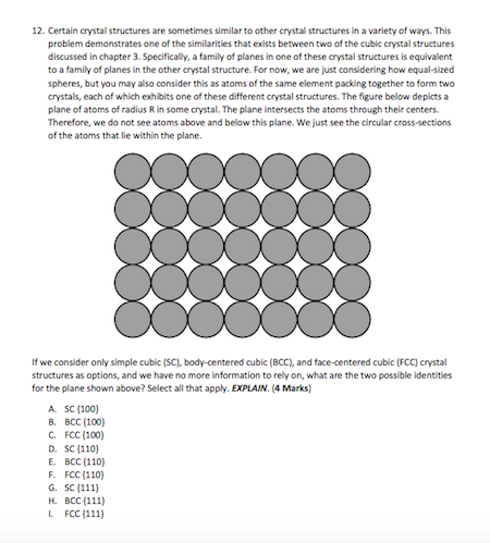 Solved Certain crystal structures are sometimes similar to | Chegg.com