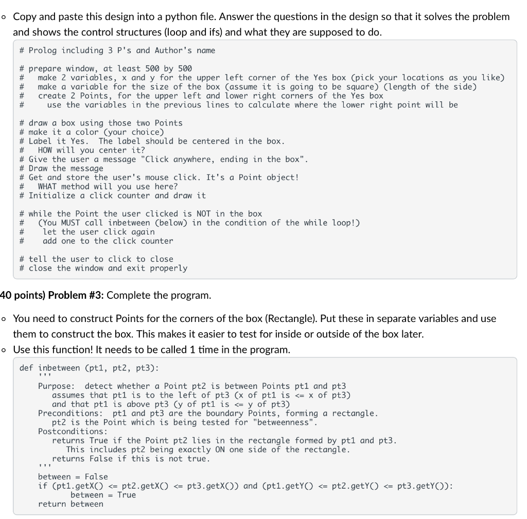 o Copy and paste this design into a python file. | Chegg.com
