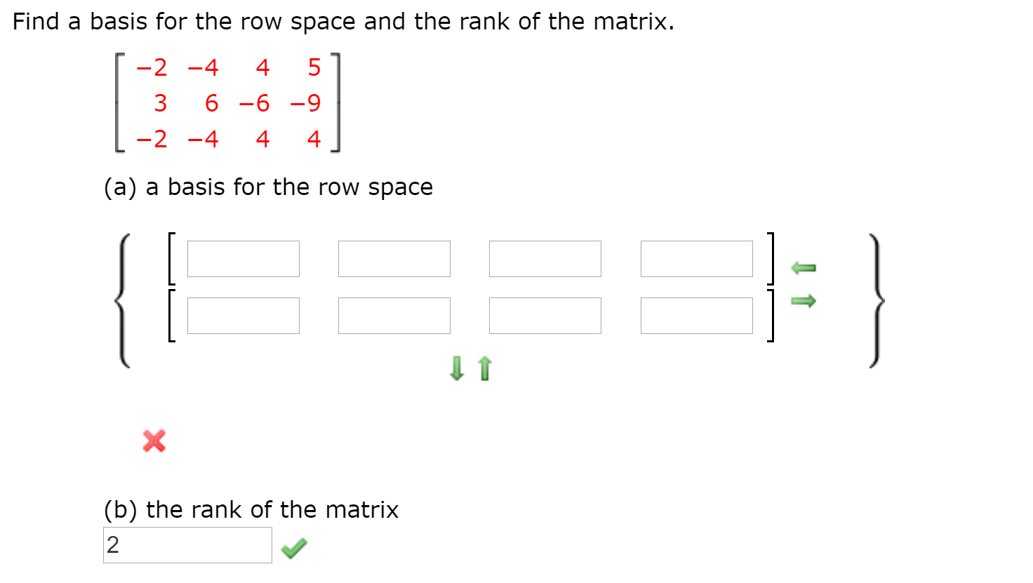 Solved Find a basis for the row space and the rank of the | Chegg.com