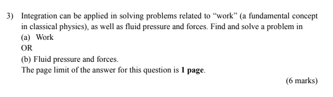 Solved 3) Integration can be applied in solving problems | Chegg.com