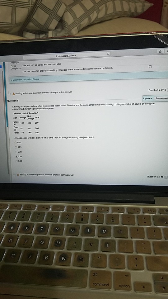 Solved blackboard.uvi.edu This test can be saved and resumed