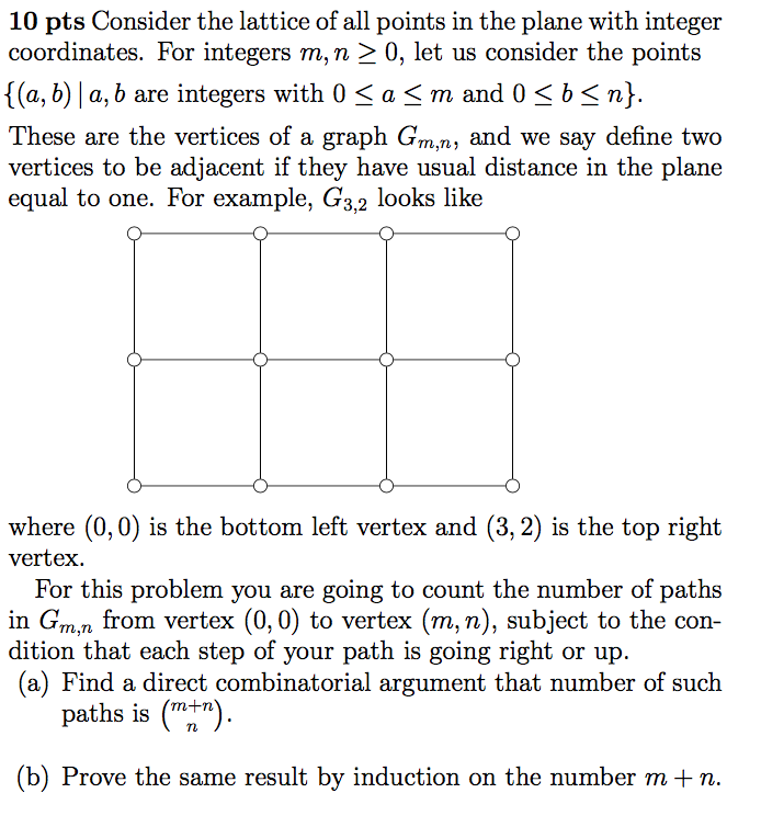 Solved 10 pts Consider the lattice of all points in the | Chegg.com
