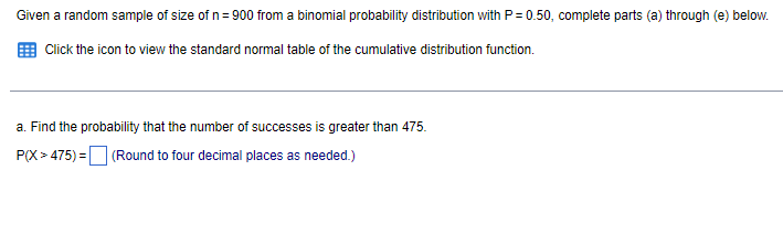 Solved Given a random sample of size of n=900 from a | Chegg.com