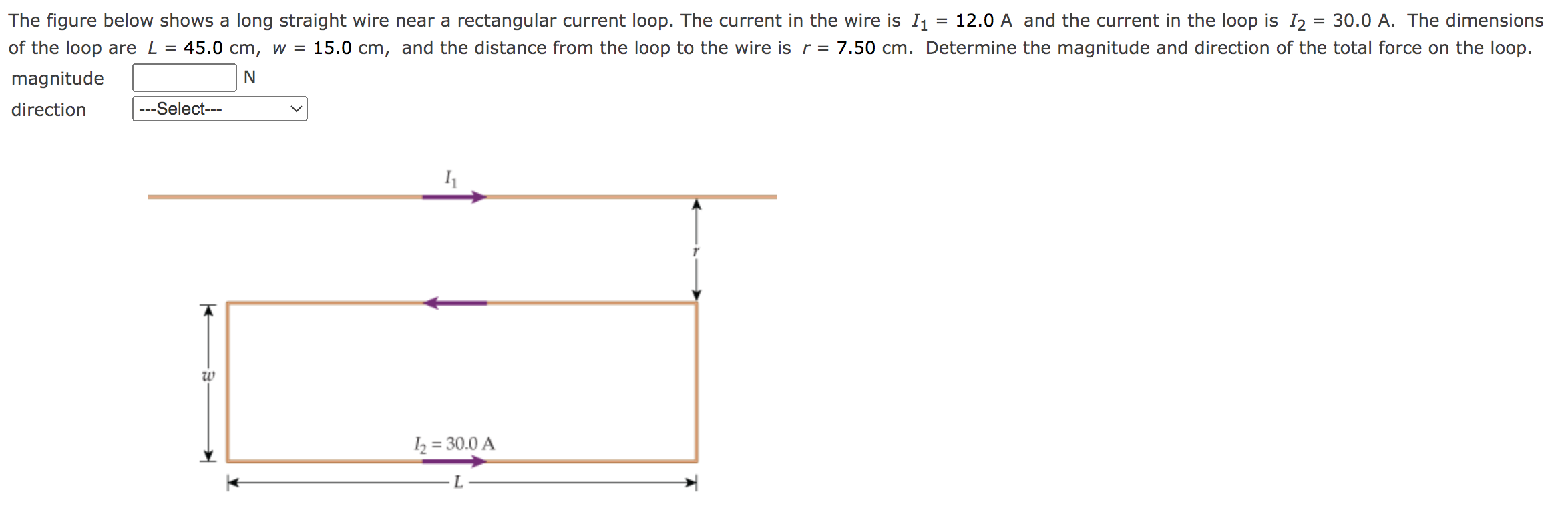 Solved = The figure below shows a long straight wire near a | Chegg.com