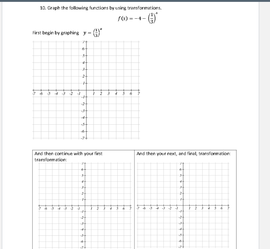 Solved 10. Graph the following functions by using | Chegg.com