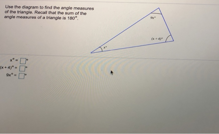 Solved Use the diagram to find the angle measures of the | Chegg.com