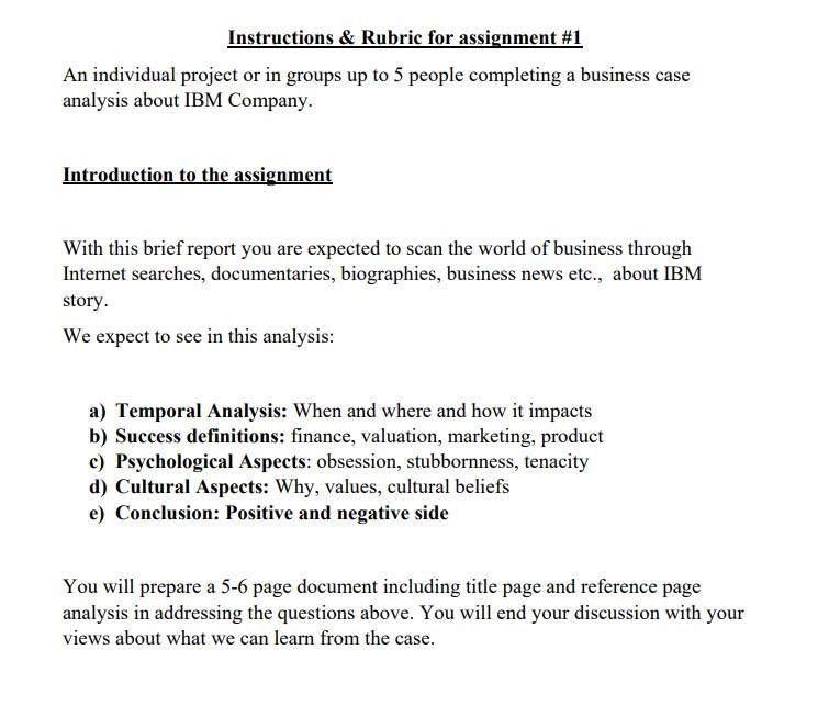 Solved Instructions \& Rubric for assignment \#1 An | Chegg.com