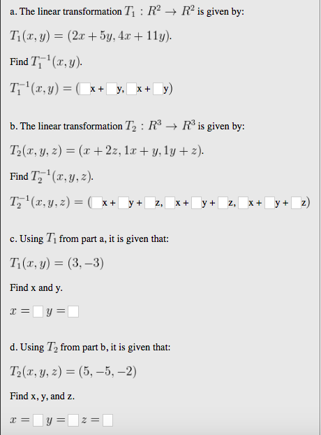 Solved A The Linear Transformation T R2 R2 Is Given By