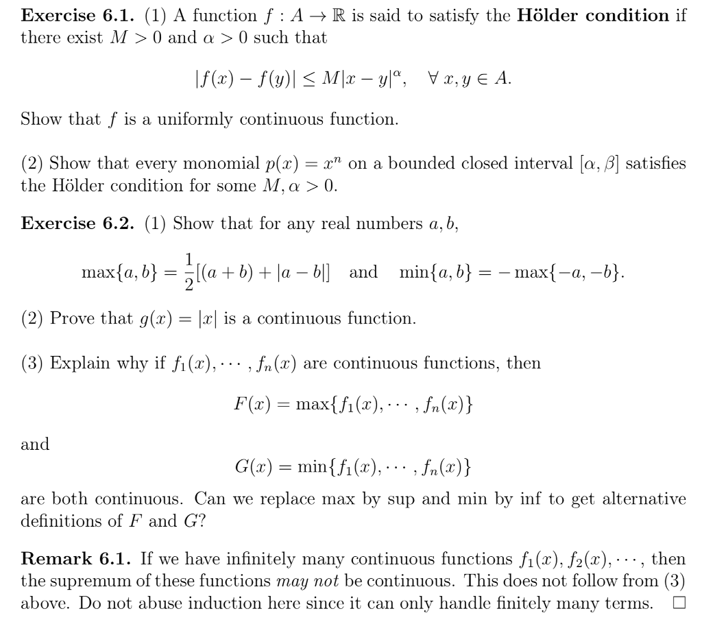 Solved Exercise 6.1. 1 A function f ARis said to satisfy Chegg