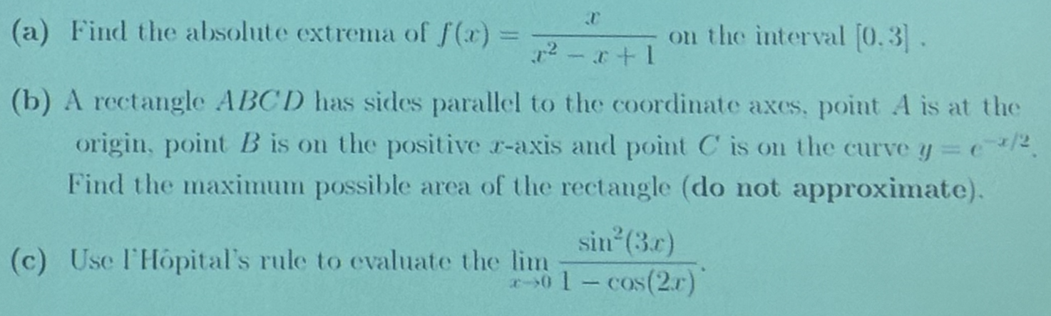 Solved Please solve a, b, and c showing full work. I will | Chegg.com