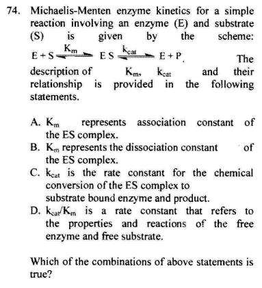 Solved 4. Michaelis-Menten enzyme kinetics for a simple | Chegg.com