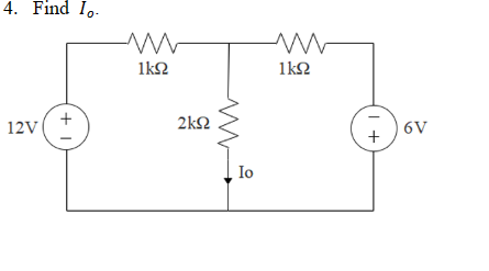 Solved 4. Find Io. | Chegg.com