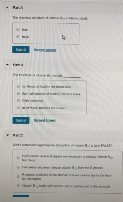 Solved Part A The Chemical Structure Of Vitamin B12 Contains | Chegg.com