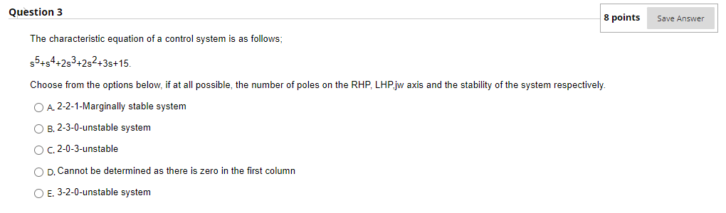 Solved Question 3 8 points Save Answer The characteristic | Chegg.com