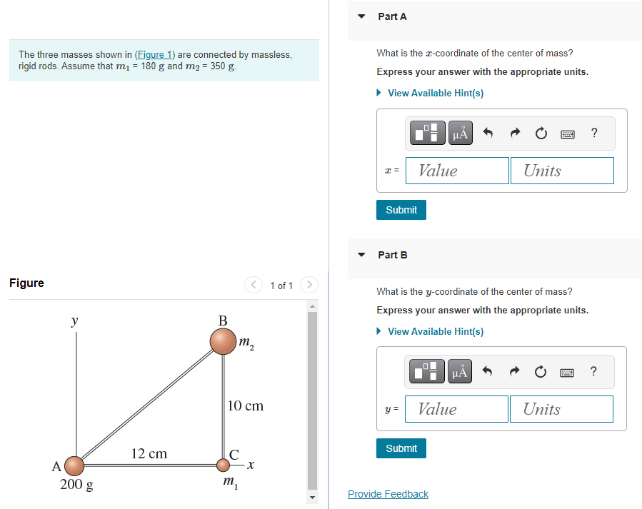 Solved The Three Masses Shown In (Figure 1) Are Connected By | Chegg.com