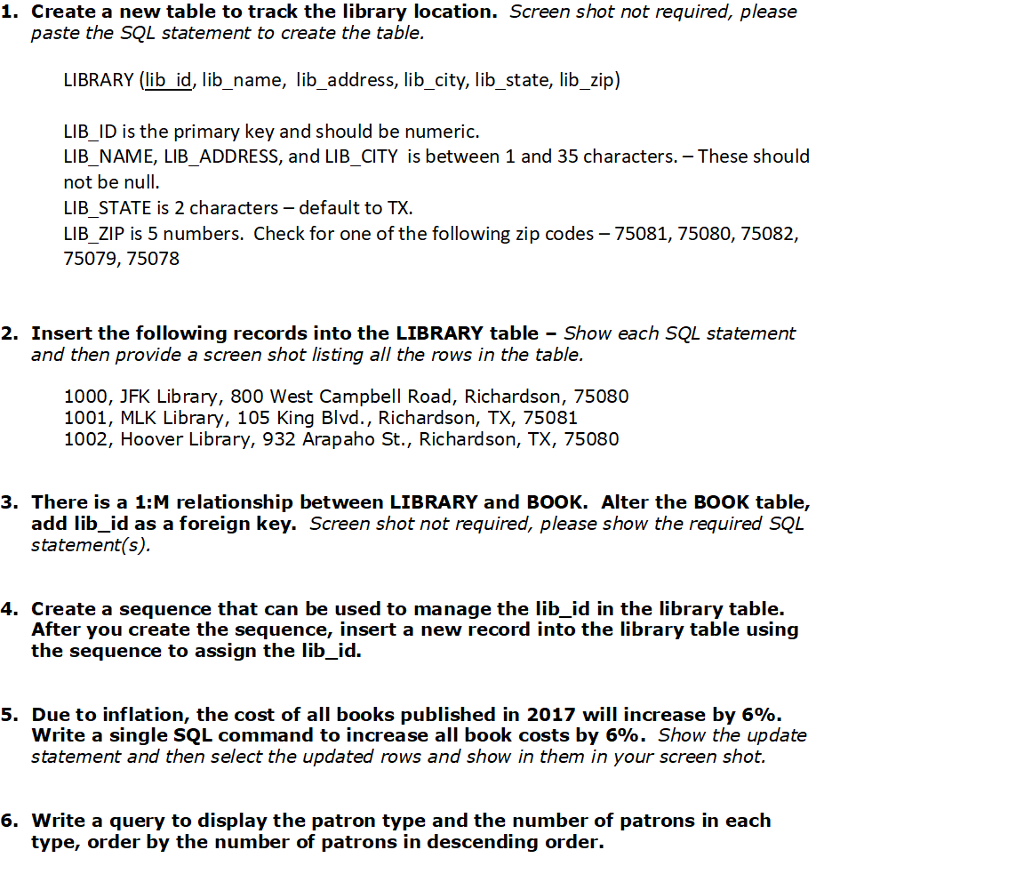 Assignment 4 SQL Total points: 50 All problems are | Chegg.com