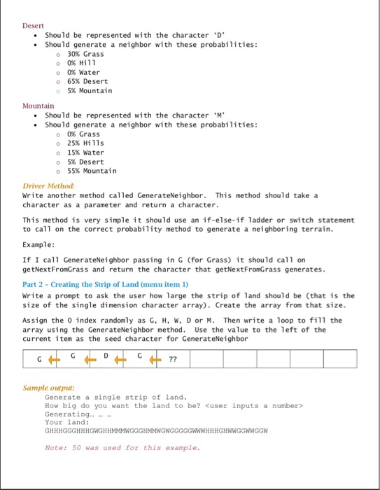 Solved CSE205 Assignment 2 ASCII Terrain Generator 5Opts | Chegg.com