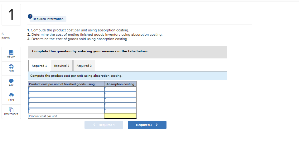 1 Compute The Product Cost Per Unit Using Absorption Costing