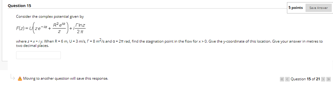 Solved Question 15 5 points Save Answer Consider the complex | Chegg.com