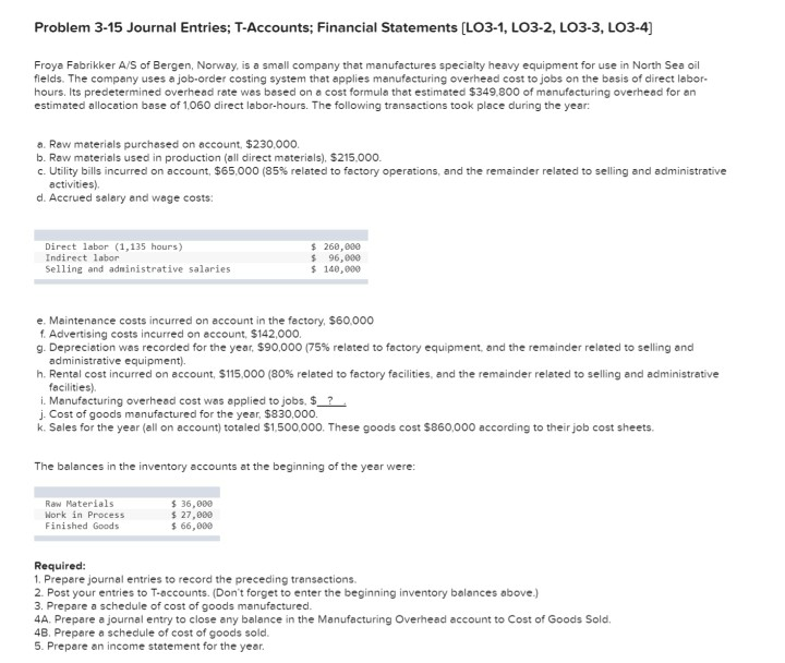 Journal Problem Solved Problem 3-15 Journal Entries; T-Accounts; Financial | Chegg.com