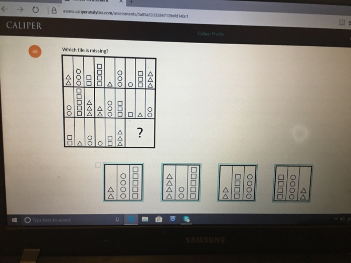 Solved 332847139efd 140c1 CALIPER Which Tile Is Missing?