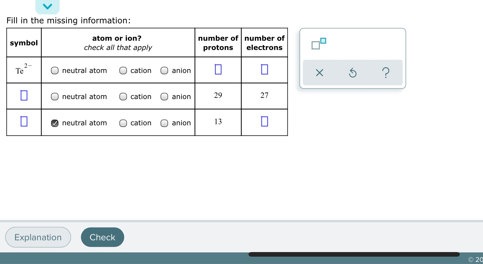 Solved Fill In The Missing Information | Chegg.com