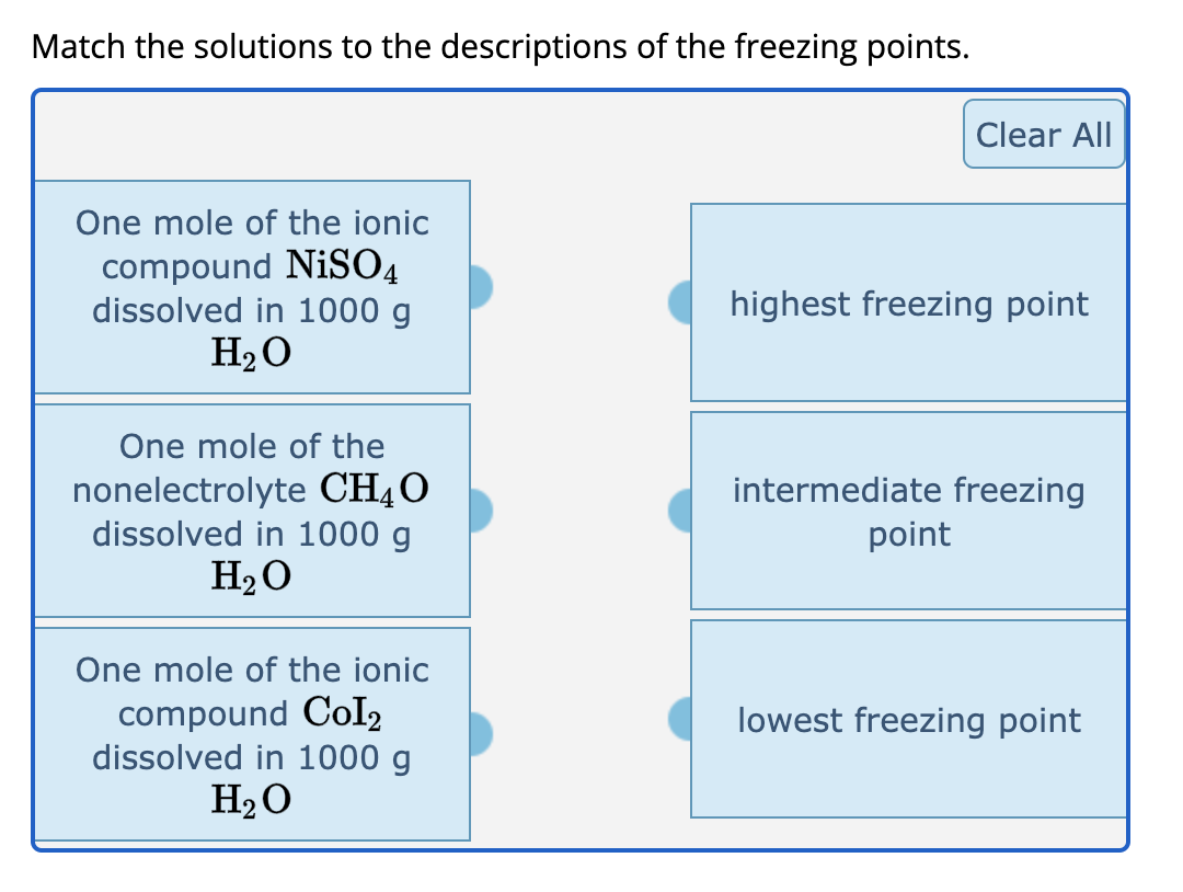 Solved Match the solutions to the descriptions of the | Chegg.com