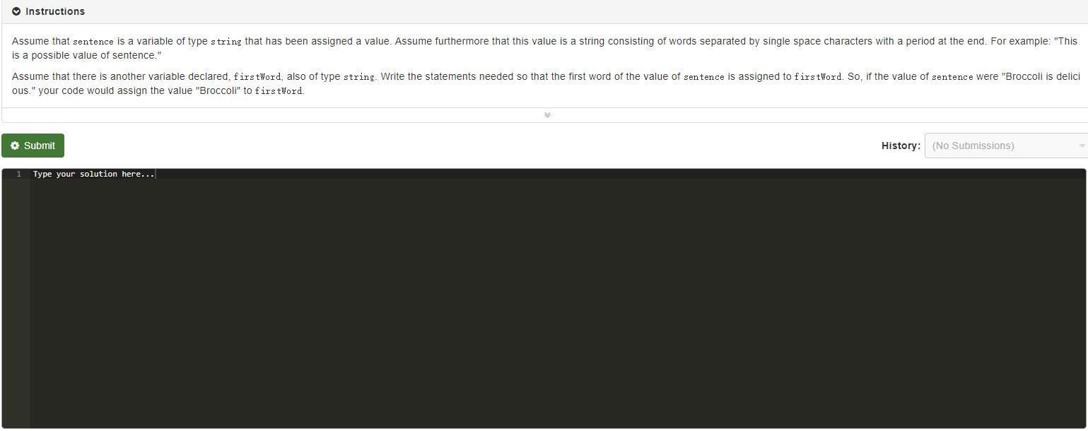 Solved Instructions Assume that name is a variable of type | Chegg.com