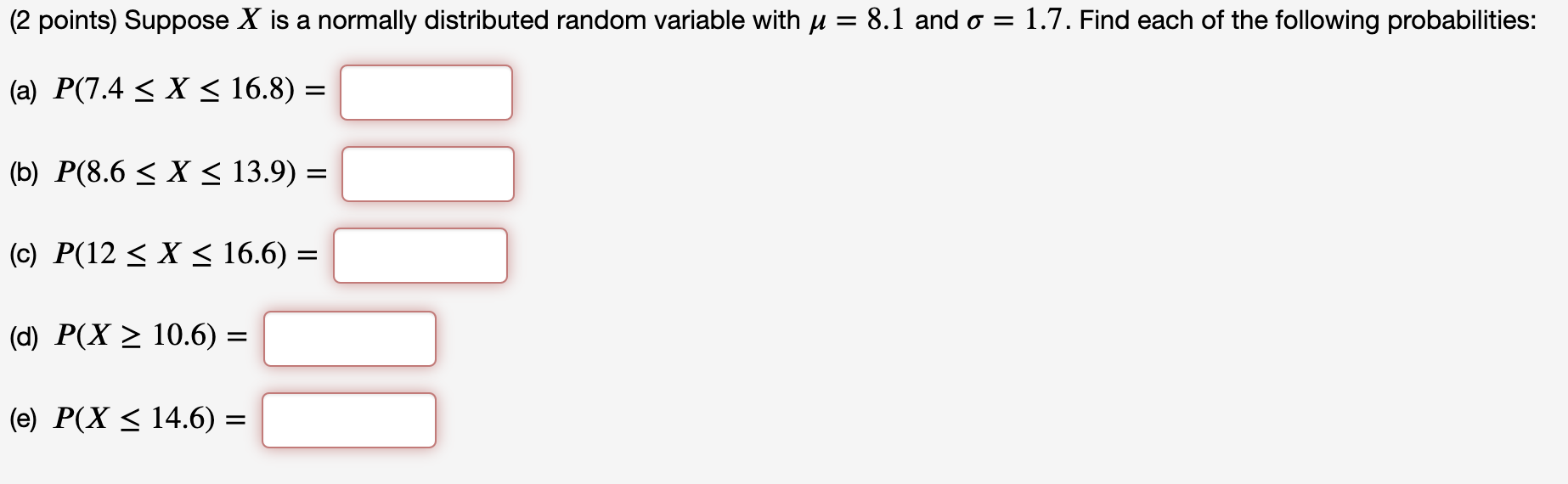 Solved (2 points) Suppose X is a normally distributed random | Chegg.com