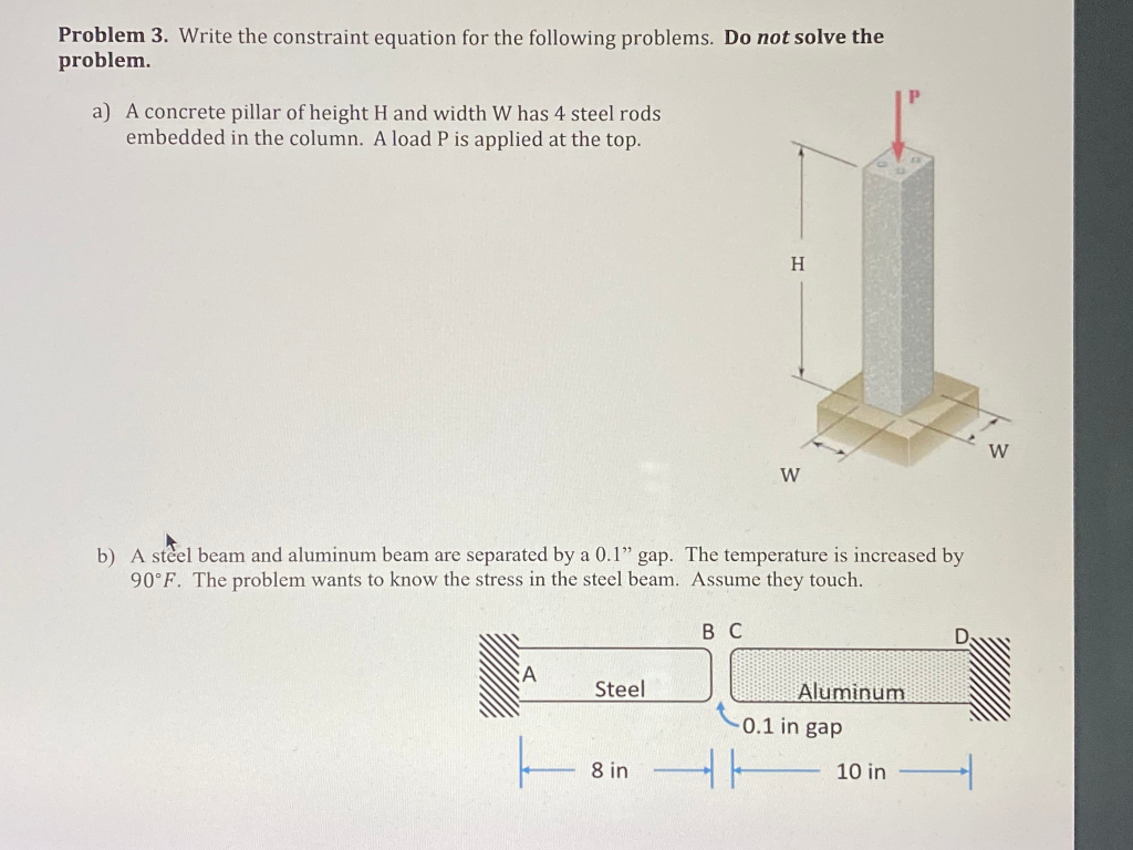 Solved Problem 3. Write the constraint equation for the | Chegg.com