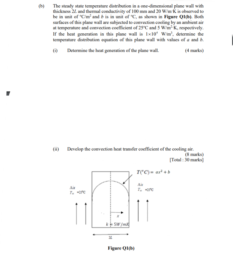 Solved (b) The steady state temperature distribution in a | Chegg.com