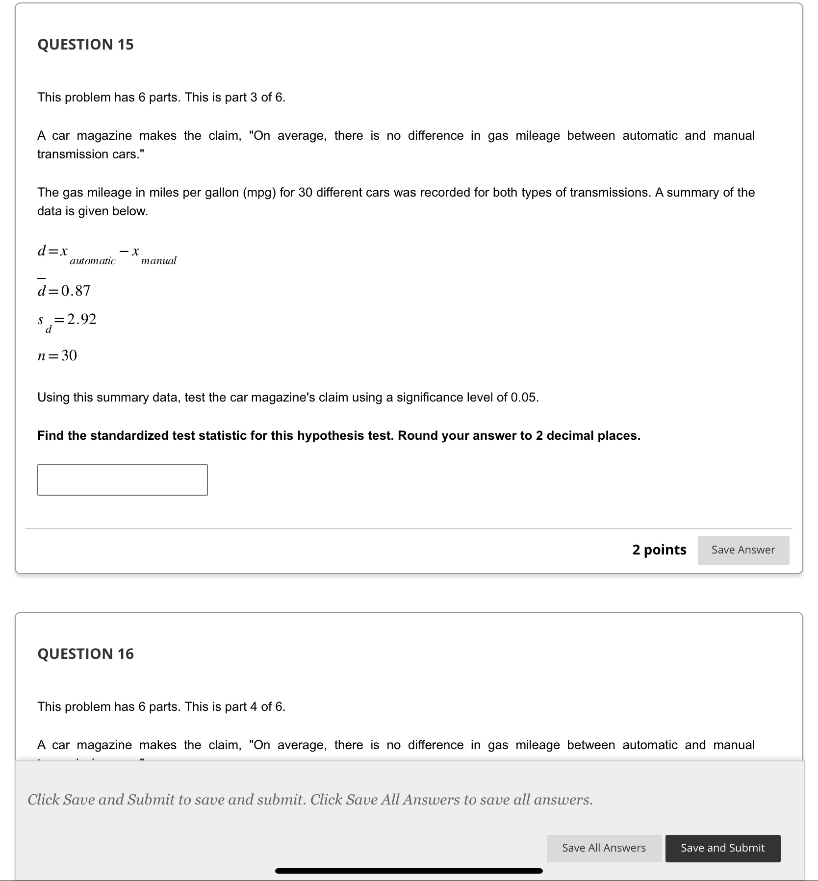 Solved QUESTION 13 This problem has 6 parts. This is part 1 | Chegg.com