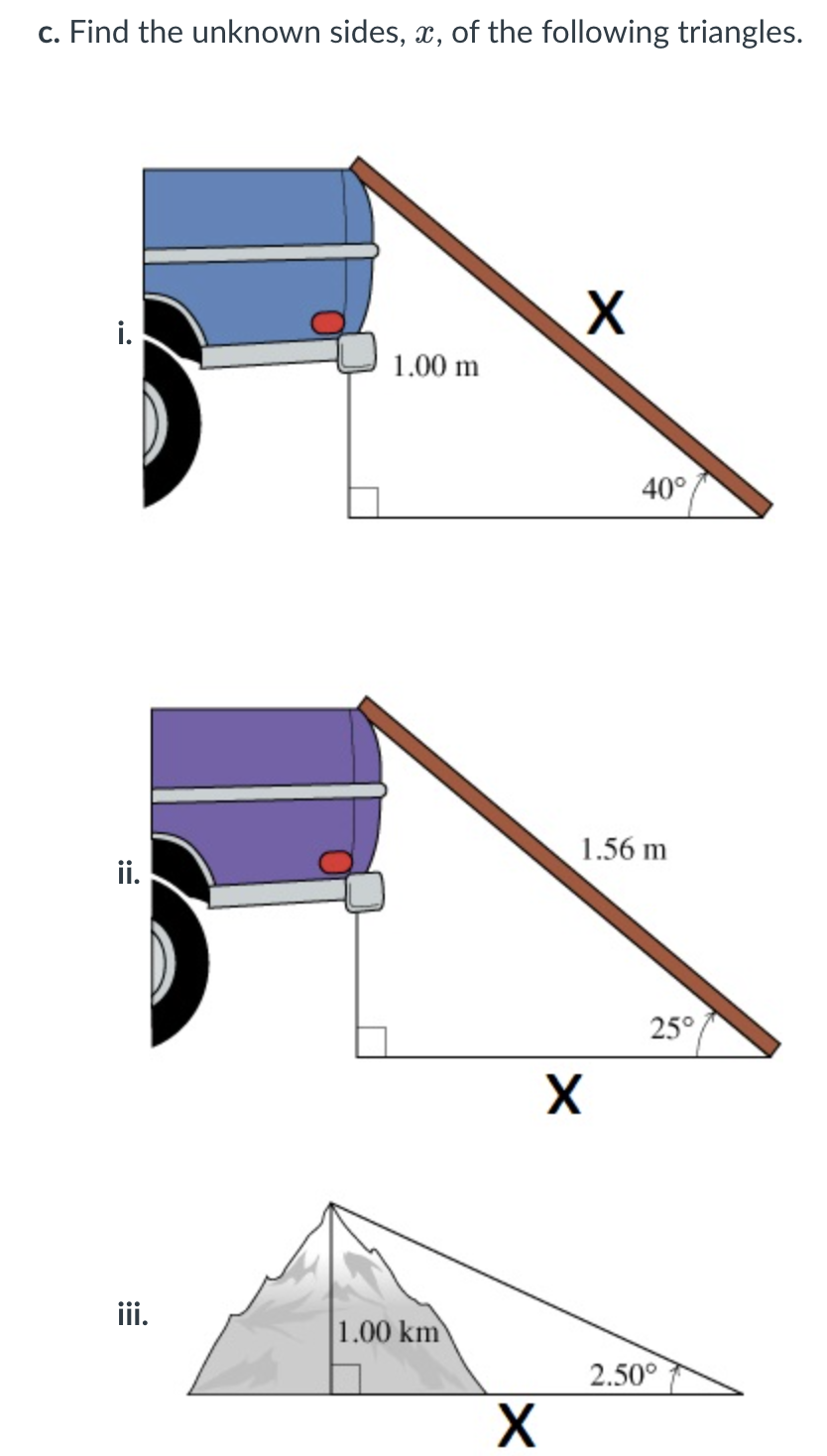 how to find unknown sides of triangles