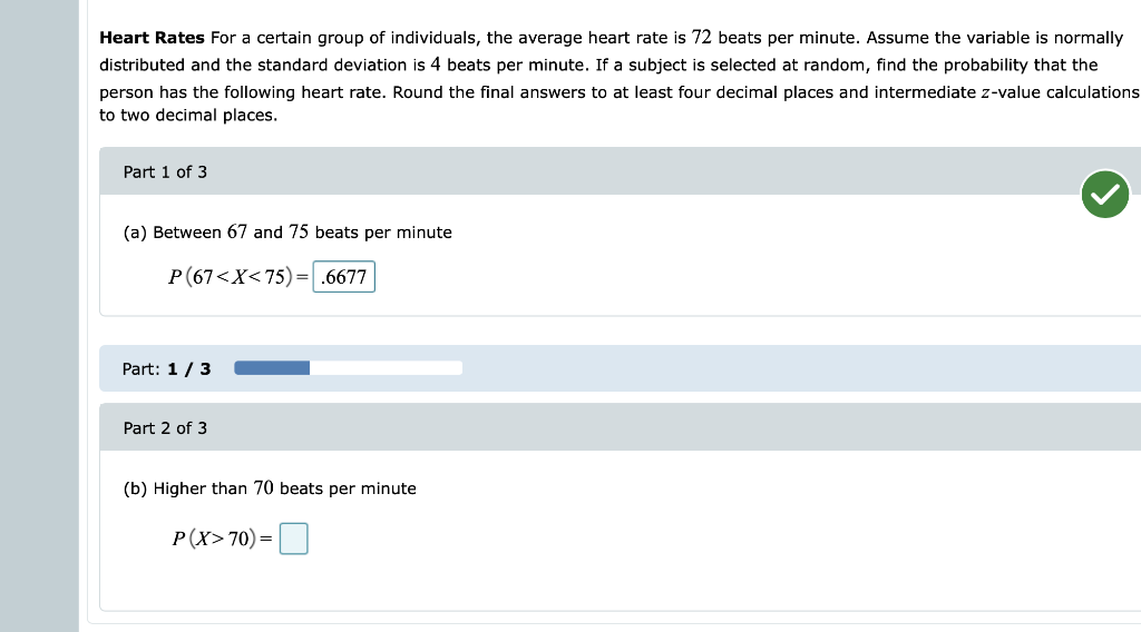 Solved Heart Rates For a certain group of individuals, the | Chegg.com