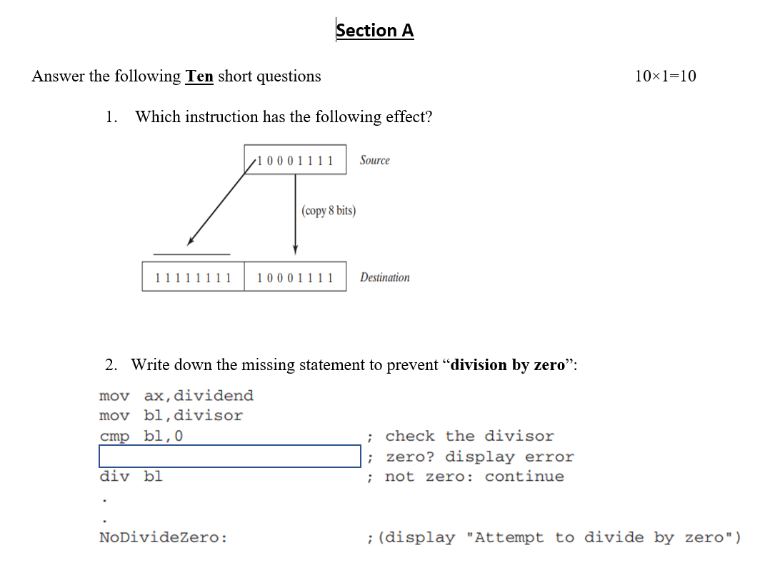 Section A Answer the following Ten short questions  Chegg.com