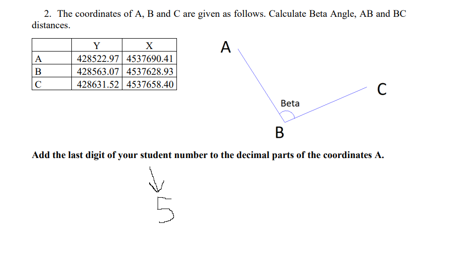 Solved 2. The Coordinates Of A, B And C Are Given As | Chegg.com