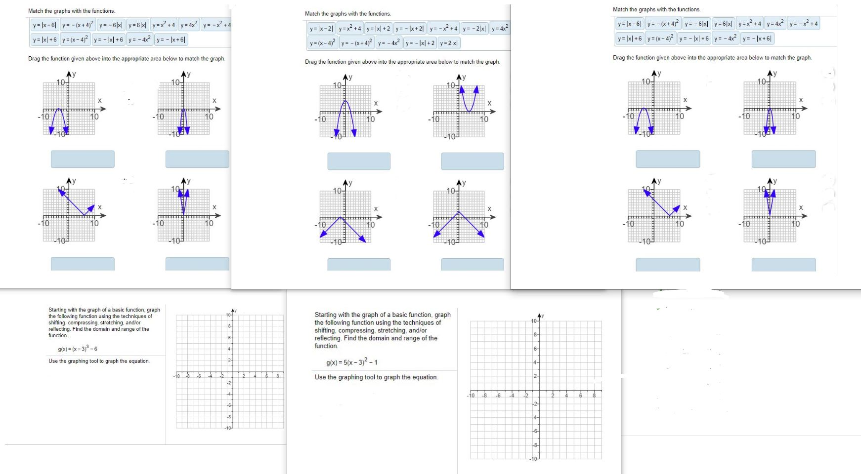 Solved Match The Graphs With The Functions Y X 61 Y Chegg Com