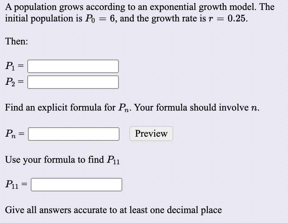 Solved A population grows according to an exponential growth | Chegg.com