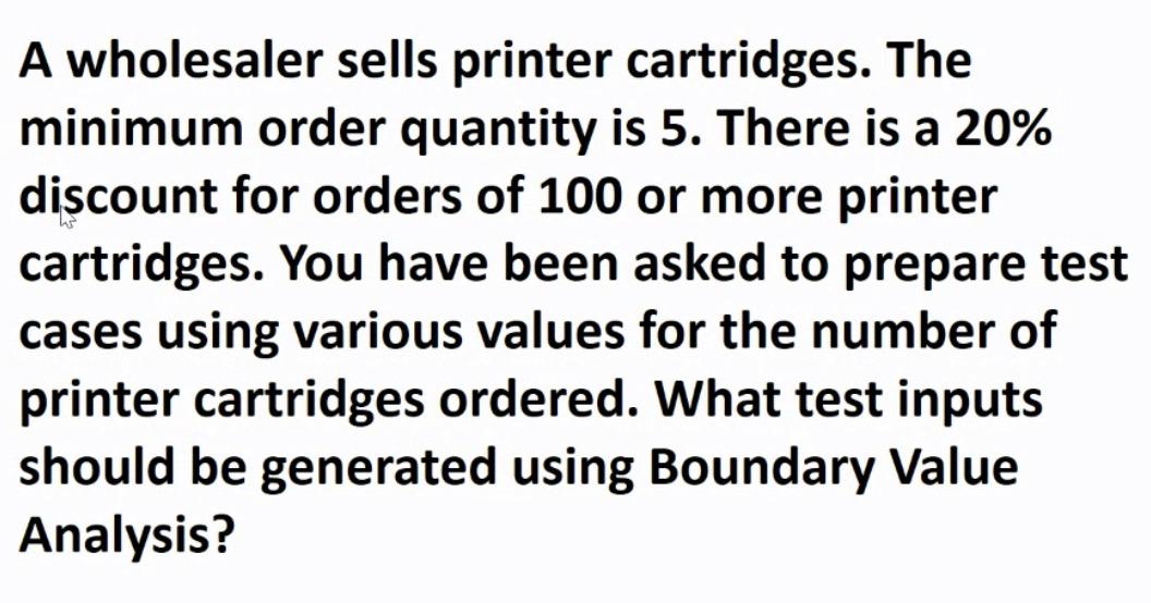 Solved A wholesaler sells printer cartridges. The minimum