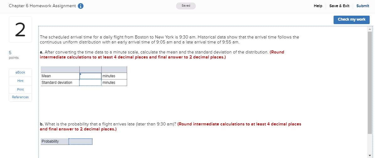 Solved Chapter 6 Homework Assignment I Saved Help Save & | Chegg.com