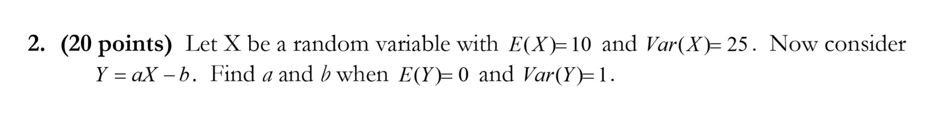 Solved 2. (20 points) Let X be a random variable with | Chegg.com