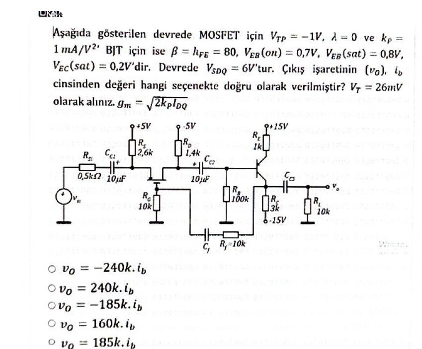 Solved V for MOSFET in the circuit shown belowTp =−1V,λ=0 | Chegg.com