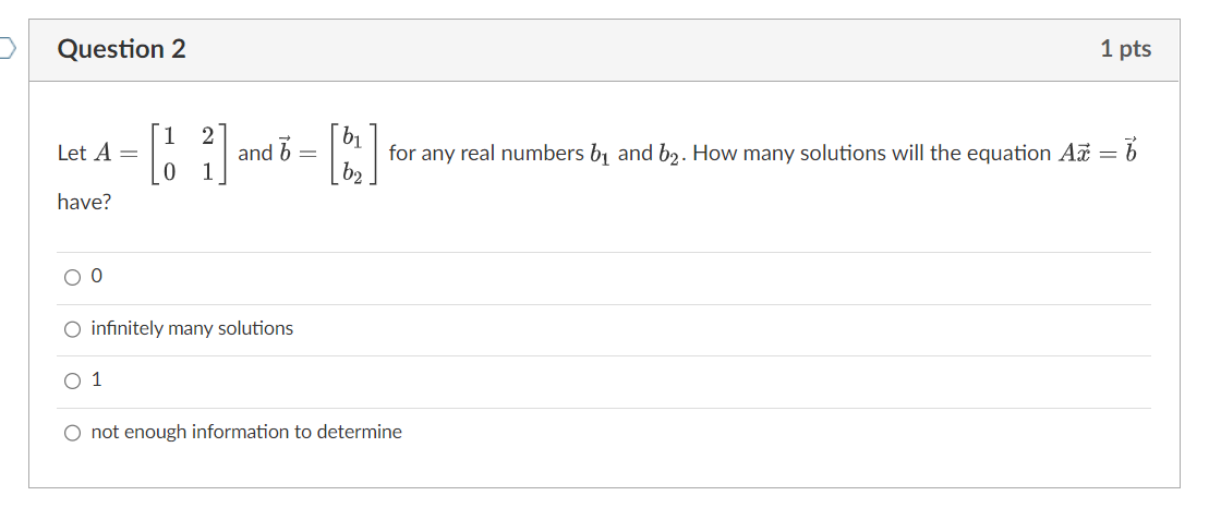 Solved Let A=[1021] And B=[b1b2] For Any Real Numbers B1 And | Chegg.com