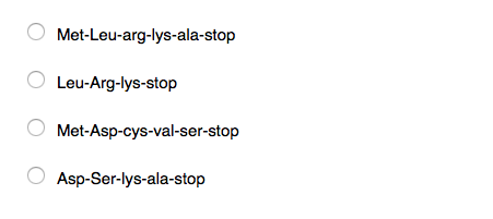 Solved What is the sequence of amino acids coded for by the | Chegg.com