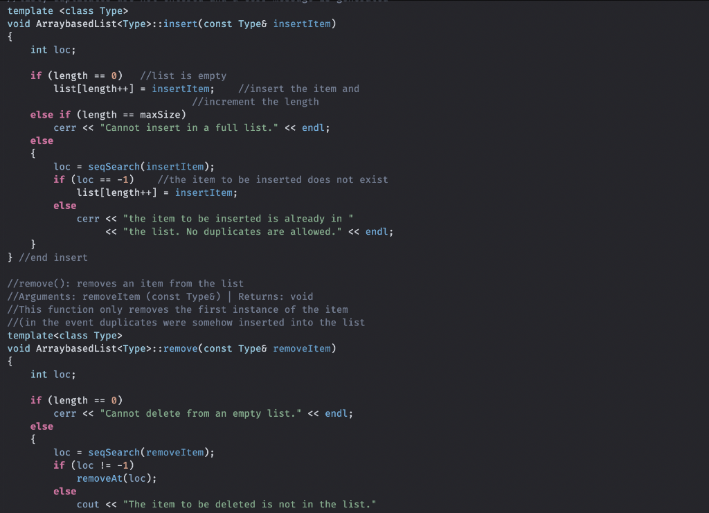 Solved In C++,Extended ArrayList Class Overview An abstract | Chegg.com