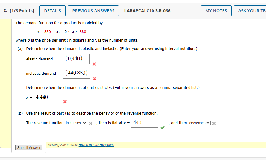 Solved The demand function for a product is modeled by | Chegg.com